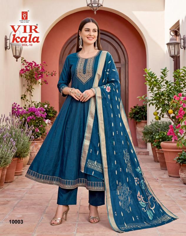 Vir kala vol 10 anarkali kurti wholesaler in ahmedabad